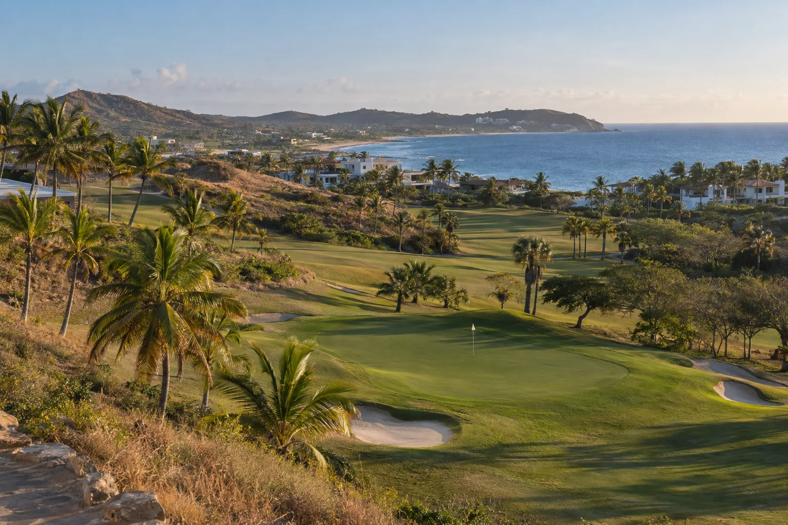 Coastal fairway and palms