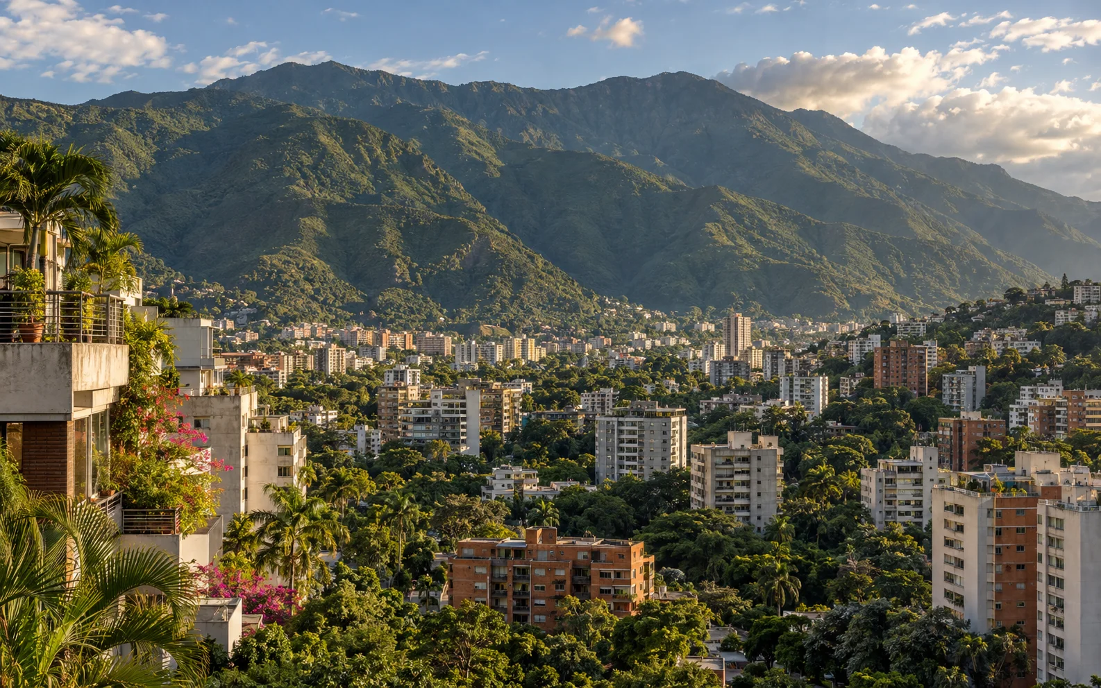Caracas valley below the mountains